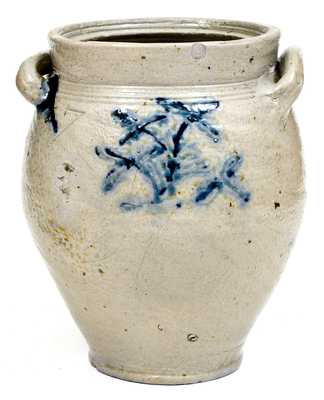 Outstanding att. Abraham Mead (Greenwich, CT) Stoneware Jar, 18th century