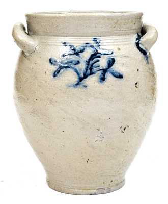 Outstanding att. Abraham Mead (Greenwich, CT) Stoneware Jar, 18th century