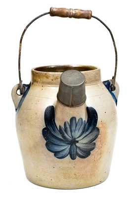 COWDEN & WILCOX / HARRISBURG, PA Stoneware Batter Pail w/ Floral Decoration