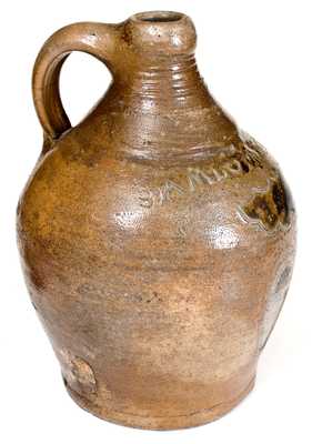 Rare S. AMBOY / N. JERSY Ovoid Stoneware Jug att. Warne & Letts, South Amboy, NJ