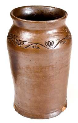 Fine Small Coggled Stoneware Jar att. Paul Cushman, Albany, NY