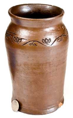 Fine Small Coggled Stoneware Jar att. Paul Cushman, Albany, NY