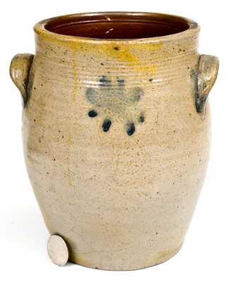 Fine att. Egbert Schoonmaker, Kingston, NY Quart Stoneware Jar
