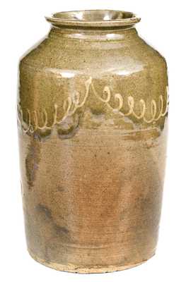 Fine Thomas Chandler, Edgefield District, SC Stoneware Jar w/ Kaolin Slip Decoration