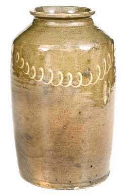 Fine Thomas Chandler, Edgefield District, SC Stoneware Jar w/ Kaolin Slip Decoration