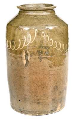 Fine Thomas Chandler, Edgefield District, SC Stoneware Jar w/ Kaolin Slip Decoration