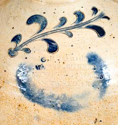 Rare C. CROLIUS / MANUFACTURER / MANHATTAN-WELLS / NEW-YORK Stoneware Jug