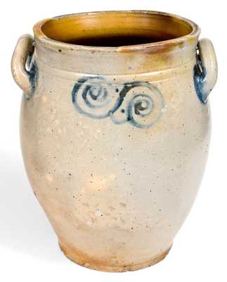 Stoneware Jar with Watchspring Decoration, Manhattan or NJ, 18th century