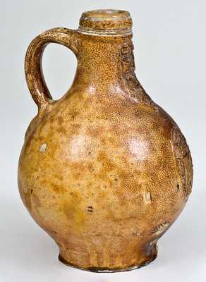 Bellarmine Stoneware Jug, probably Frechen, Germany, 16th or 17th century