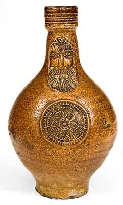 Bellarmine Stoneware Jug, probably Frechen, Germany, 16th or 17th century