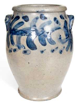 Fine Miller Pottery, Strasburg, VA Stoneware Jar with Cobalt Decoration, c1835