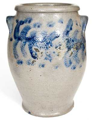 Fine Miller Pottery, Strasburg, VA Stoneware Jar with Cobalt Decoration, c1835