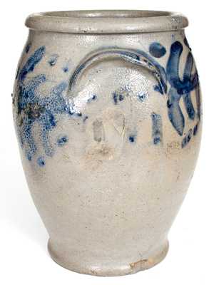 Fine Miller Pottery, Strasburg, VA Stoneware Jar with Cobalt Decoration, c1835