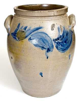 Fine 6 Gal. SOLOMON BELL / Strasburg, Va Stoneware Jar with Cobalt Decoration