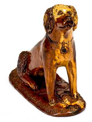 Fine Antique American Redware Dog Figure