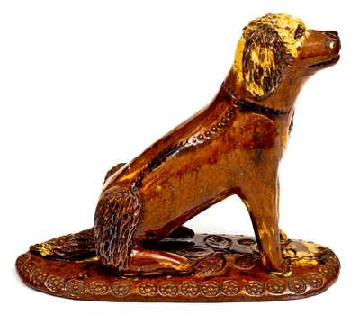 Fine Antique American Redware Dog Figure