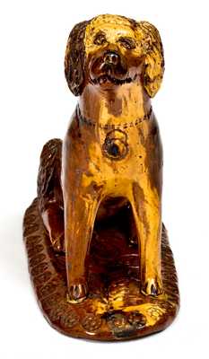Fine Antique American Redware Dog Figure