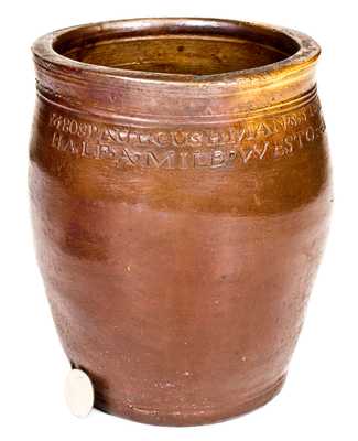 Rare Paul Cushman HALF A MILE WEST OF ALBANY GOAL Stoneware Jar