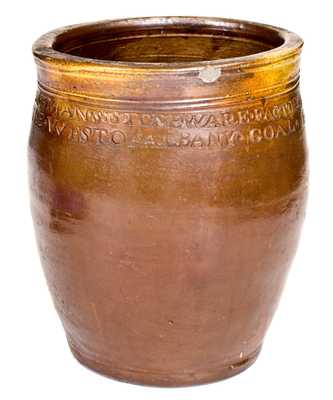 Rare Paul Cushman HALF A MILE WEST OF ALBANY GOAL Stoneware Jar