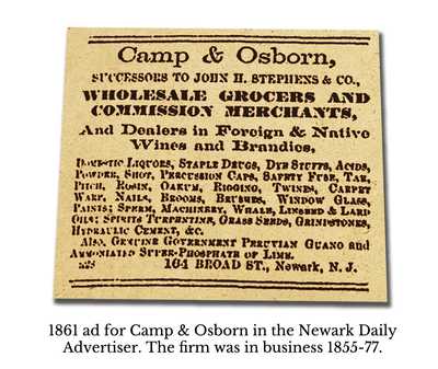 Rare Camp & Osborn, Newark, New Jersey Stoneware Jug