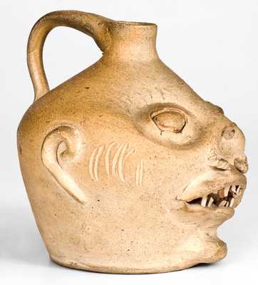 Fine Stoneware Face Jug, probably Guy Daugherty, Bethune, SC