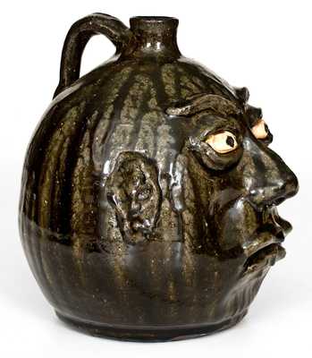 Fine Lanier Meaders (Cleveland, Georgia) Face Jug with Round Head