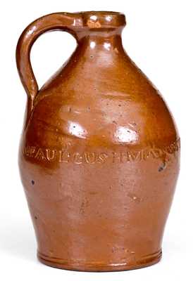 Rare PAUL CUSHMAN S STONEWARE FACTORY 1809 Jug (Albany, New York)