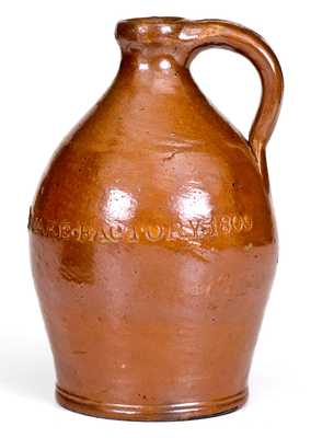 Rare PAUL CUSHMAN S STONEWARE FACTORY 1809 Jug (Albany, New York)