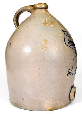 Very Rare HART'S / FULTON Stoneware Water Cooler w/ Bird Inscribed "L. Perry"