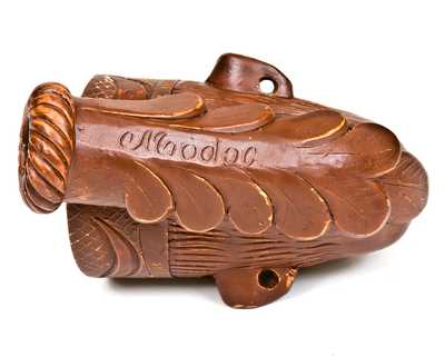 Extremely Rare Anna Pottery Large Figural Stoneware Modoc Indian Face Pipe