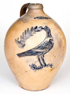 Very Rare W. H. FARRAR & CO. / GEDDES, NY Incised Bird Jug