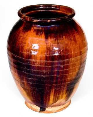 Fine Bristol County, Massachusetts Redware Jar