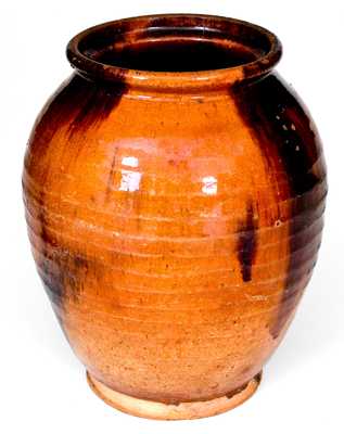 Fine Bristol County, Massachusetts Redware Jar
