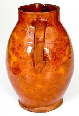 Fine New England Glazed Redware Pitcher