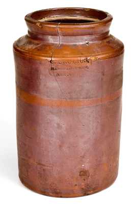 C. CROLIUS / MANUFACTURER / NEW-YORK Stoneware Jar