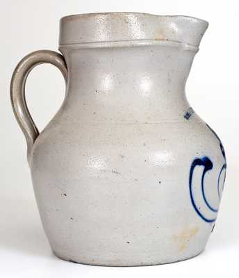 WHITES BINGHAMTON Stoneware Pitcher w/ Slip-Trailed Floral Decoration