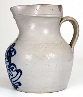 WHITES BINGHAMTON Stoneware Pitcher w/ Slip-Trailed Floral Decoration