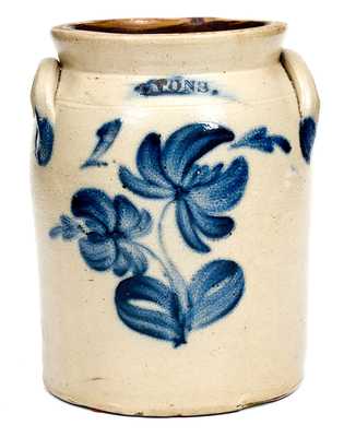 1 Gal. LYONS Stoneware Jar with Vibrant Floral Decoration