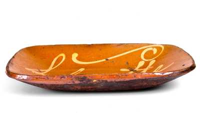 Fine Norwalk, CT Redware Loaf Dish Inscribed 