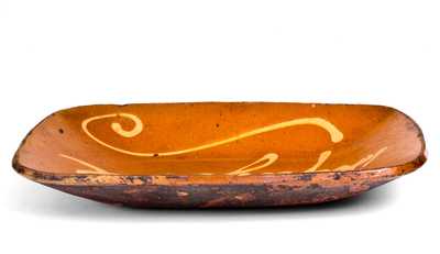 Fine Norwalk, CT Redware Loaf Dish Inscribed 