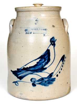 3 Gal. CONNOLLY & PALMER / NEW BRUNSWICK, NJ Stoneware Bird Crock