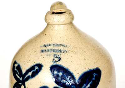 Rare JOHN YOUNG & CO. / HARRISBURG, PA Stoneware Jug