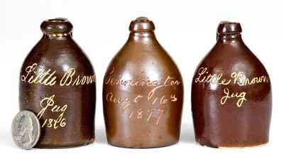 Lot of Three Bennington Little Brown Jugs