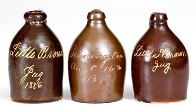 Lot of Three Bennington Little Brown Jugs