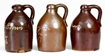 Lot of Three Bennington Little Brown Jugs