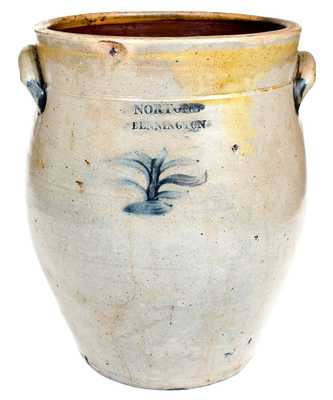 Extremely Rare NORTONS / BENNINGTON Stoneware Jar, circa 1810-1825