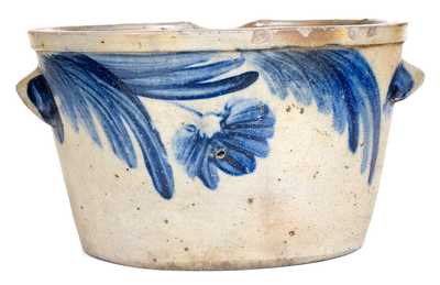 1 Gal. Stoneware Milkpan with Floral Decoration, Baltimore, MD, circa 1850