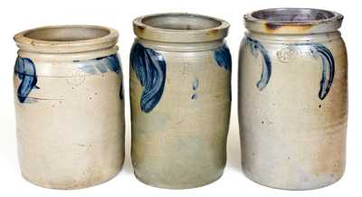 Lot of Three: 1 Gal. P. HERRMANN (Peter Herrmann) Baltimore, MD Stoneware Jars