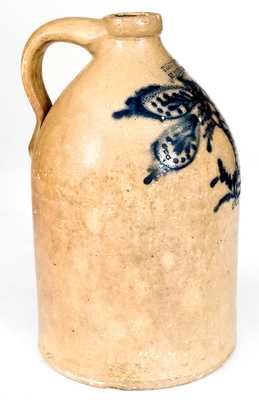 Rare FENTON & HANCOCK / ST. JOHNSBURY, VT Stoneware Jug with Tree Decoration