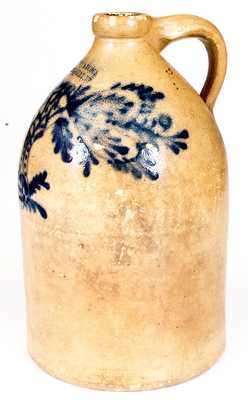 Rare FENTON & HANCOCK / ST. JOHNSBURY, VT Stoneware Jug with Tree Decoration